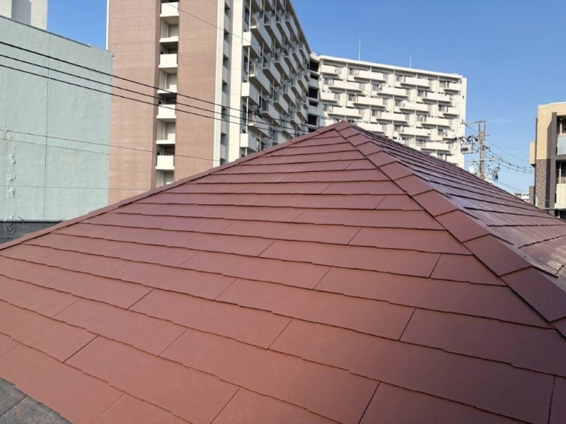 名古屋市北区　ナチュラルベージュ系　多彩仕上げ外壁塗装　施工例　イメージ