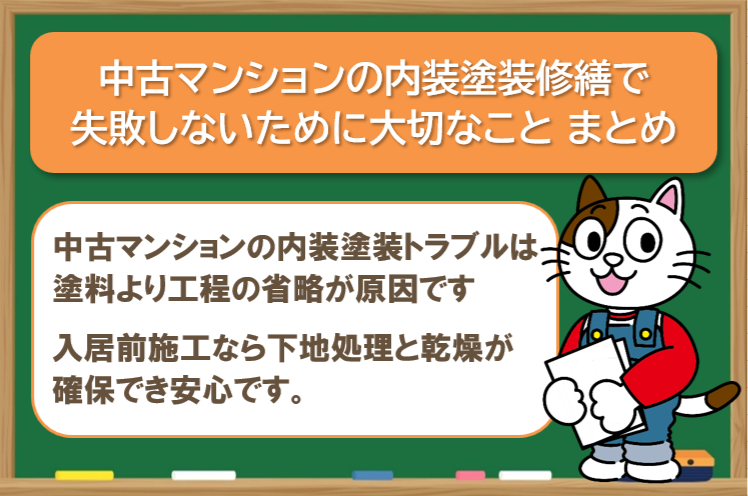 まとめ|中古マンションの内装塗装修繕で失敗しないために大切なこと 施工トラブル イメージ