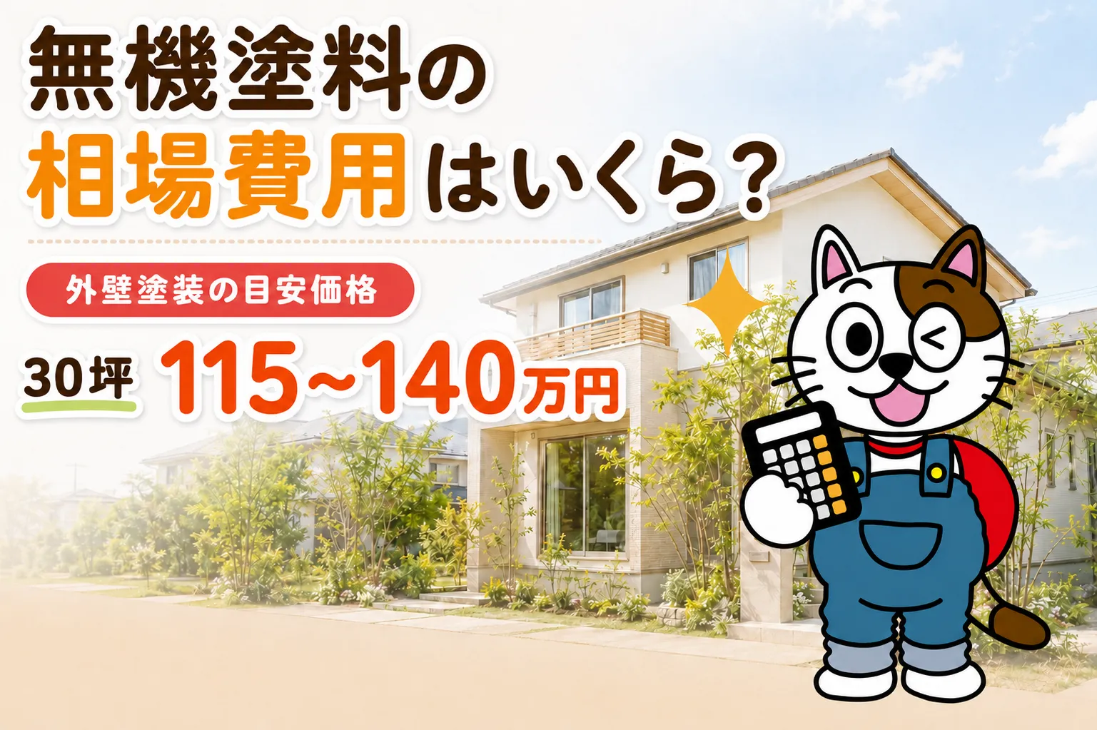 無機塗料の相場費用はいくら? 外壁塗装の目安価格 イメージ