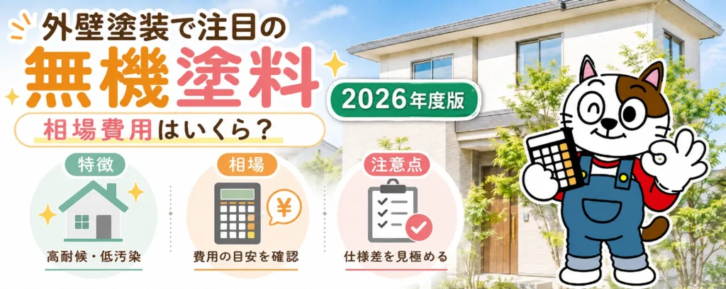 外壁塗装で注目の無機塗料｜相場費用はいくら？【2,026年版】