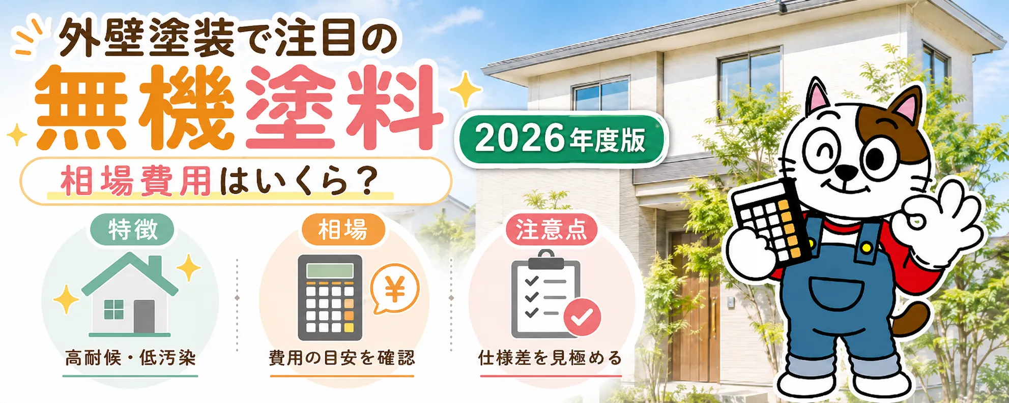 外壁塗装で人気の無機塗料｜相場費用はいくら？イメージ