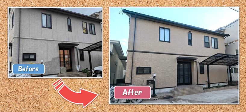 春日井市 トヨタホーム モダン住宅 外壁塗装 施工例 イメージ