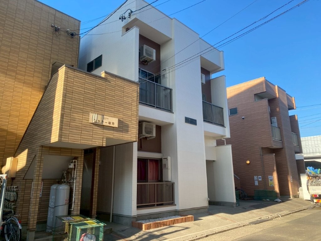 中村区 ライトベージュ×ブラウン系 アパート外壁塗装 施工例 外壁塗装 完成 イメージ