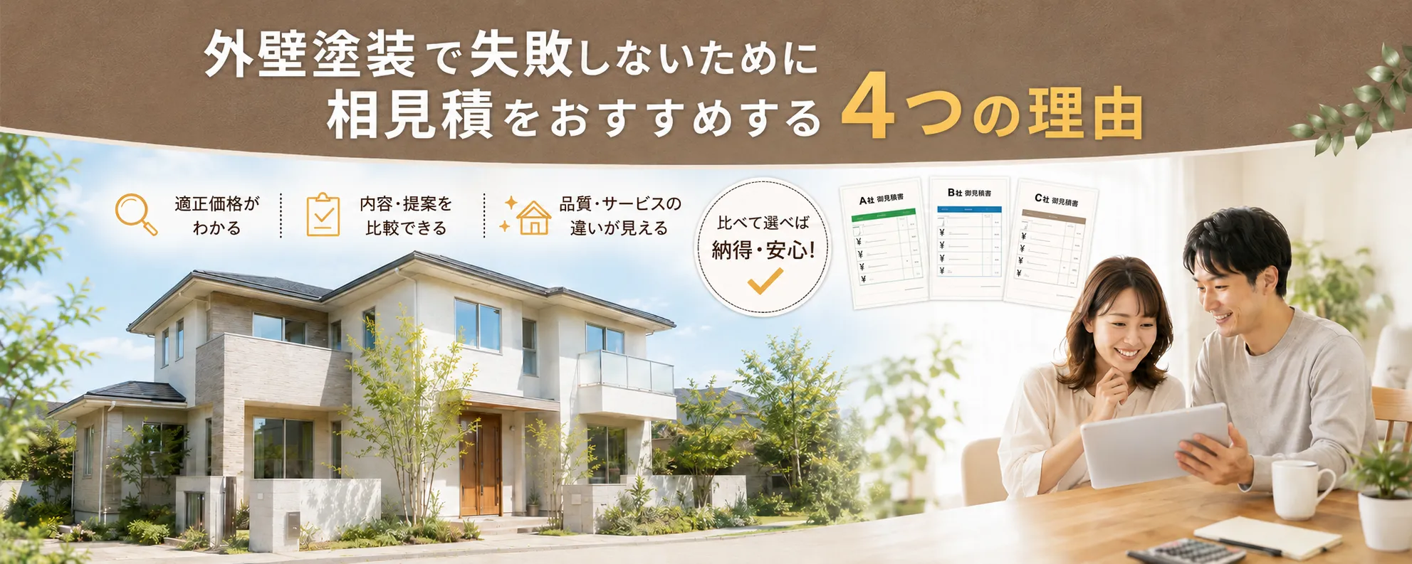 相見積をおすすめする4つの理由と正しい業者選びのポイント　イメージ