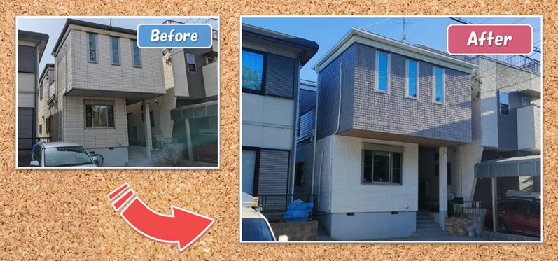 名古屋市港区 へーベルハウス モダン住宅外壁塗装 施工例 イメージ