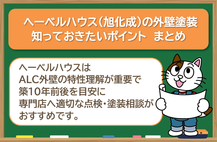 ヘーベルハウス(旭化成)の外壁塗装を検討する際、知っておきたい特徴とポイント まとめ イメージ