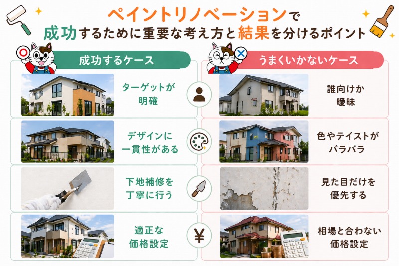 ペイントリノベーションで成功するために重要な考え方と結果を分けるポイント イメージ