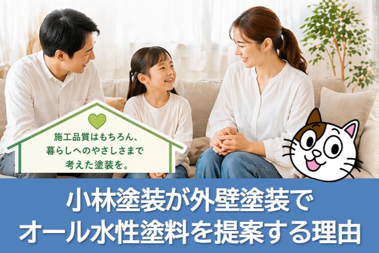 小林塗装が一般住宅の外壁塗装でお客様にオール水性塗料を提案する理由　イメージ