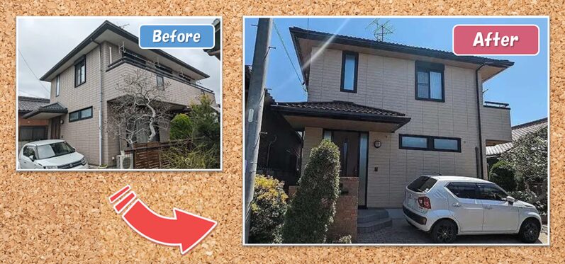 北名古屋市 ヘーベルハウス旭化成 モダン住宅 外壁塗装 施工例 イメージ