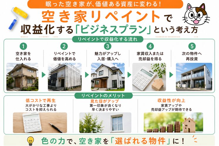 空き家リペイントで収益化する「ビジネスプラン」という考え方 イメージ