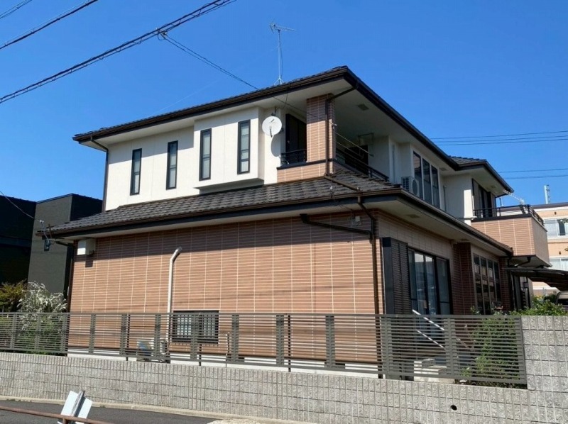 名古屋市北区 富士ハウス おしゃれな多彩仕上げ 外壁塗装 施工例 完成 イメージ