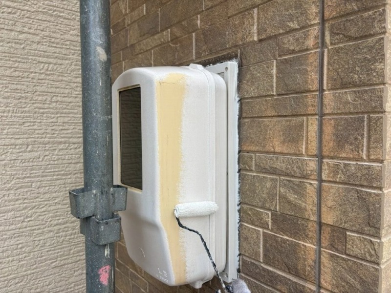 名古屋市北区　ダブルトーン仕上げ　外壁塗装　施工例　メーターボックス　イメージ