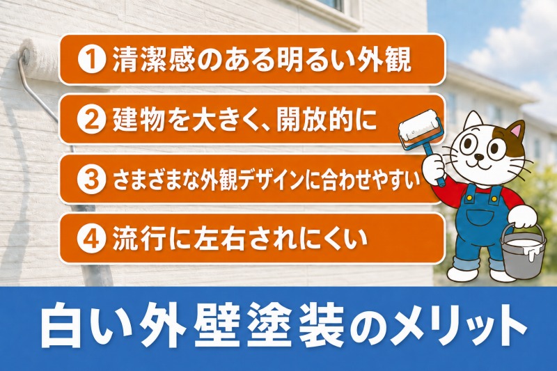 白い外壁塗装はおしゃれ？人気が高い理由　イメージ