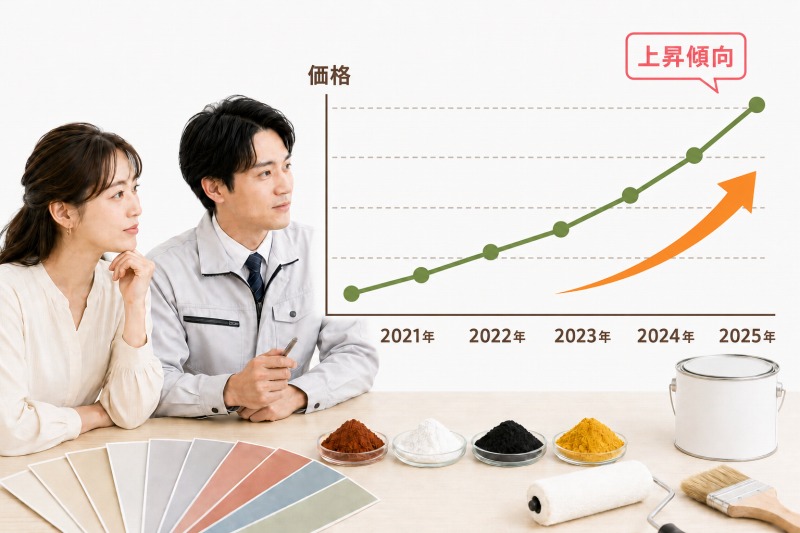 建築塗料　着色顔料の価格推移について イメージ
