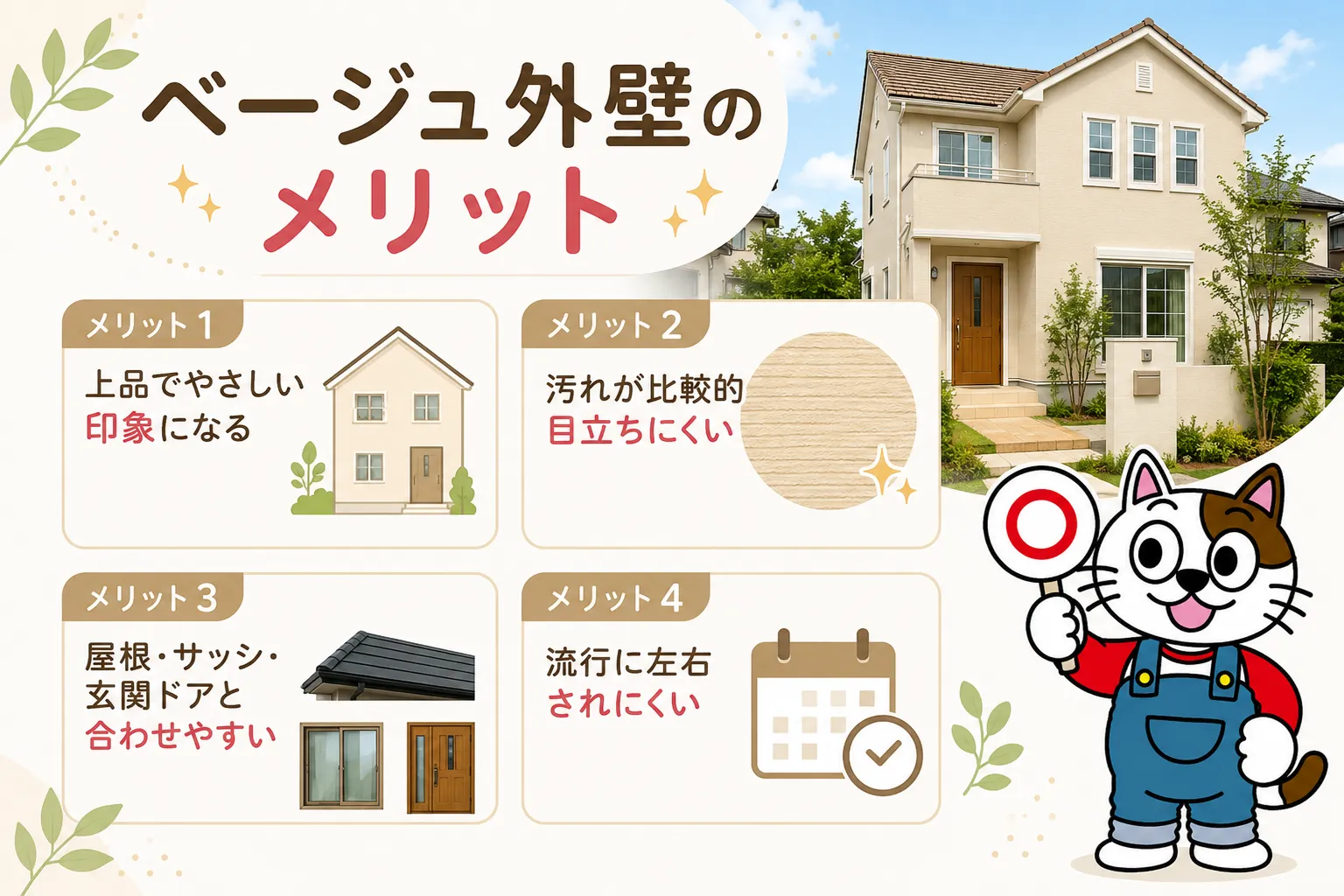 ベージュ外壁のメリット　イメージ