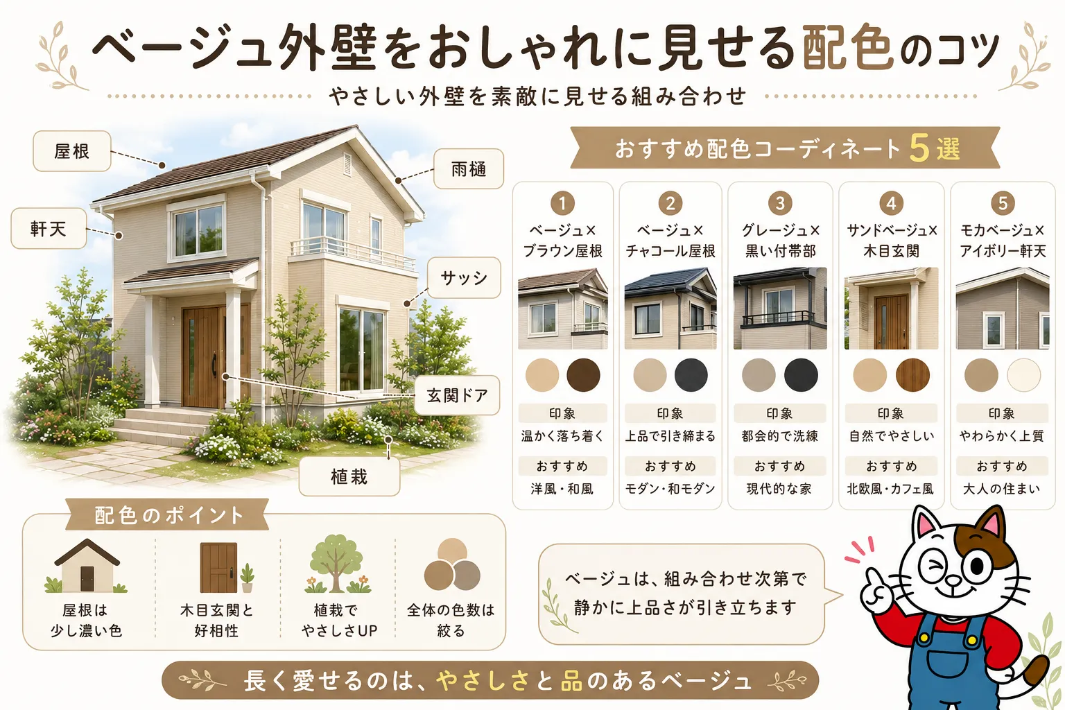 ベージュ外壁のメリット　イメージ