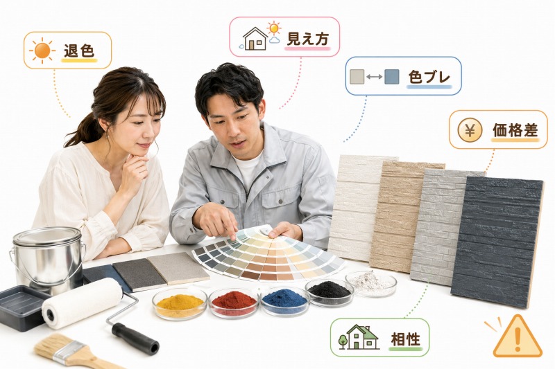 建築塗料の色選びで知っておきたい着色顔料の注意点 イメージ