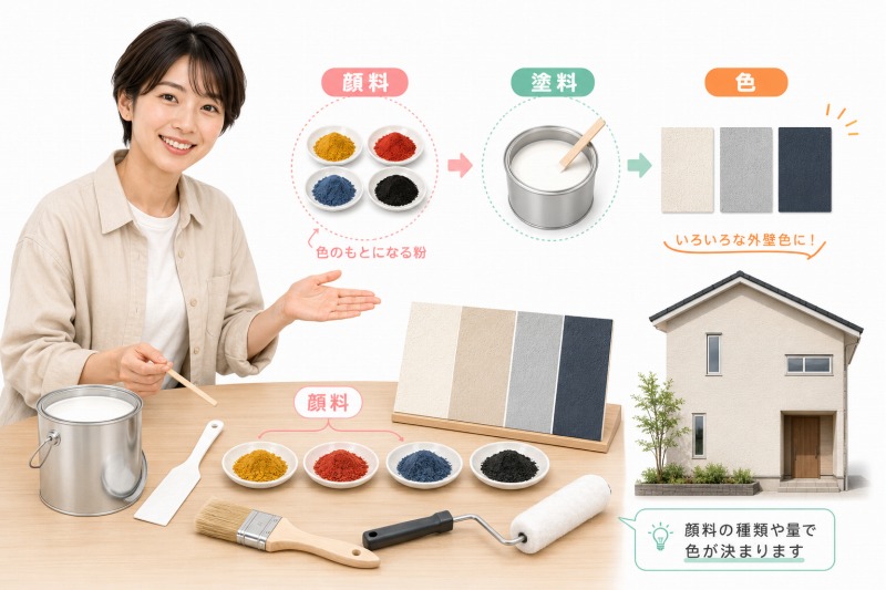 建築塗料の着色顔料とは？ イメージ