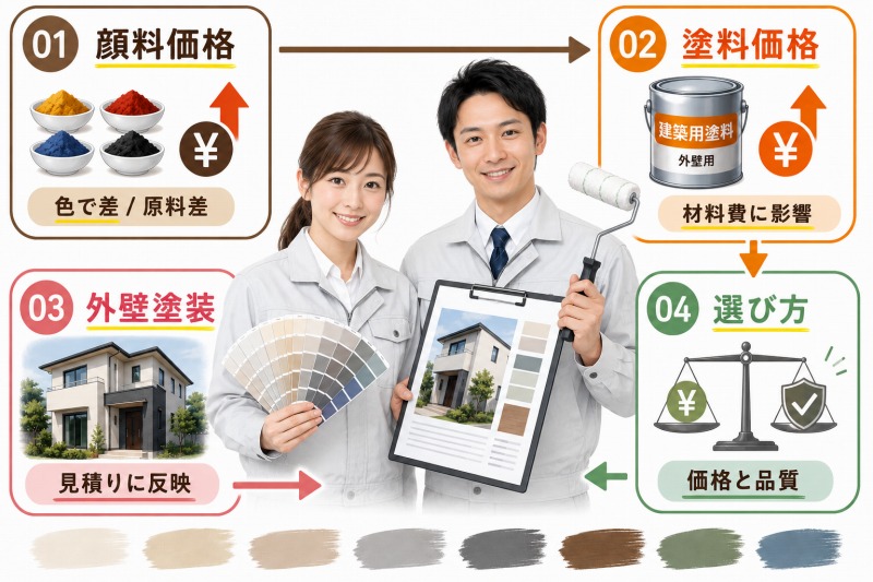 建築塗料の顔料価格が外壁塗装に与える影響とは？ イメージ