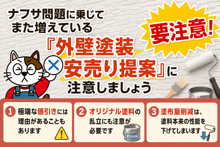 ナフサ問題に乗じてまた増えている「外壁塗装 安売り提案」に注意しましょう イメージ