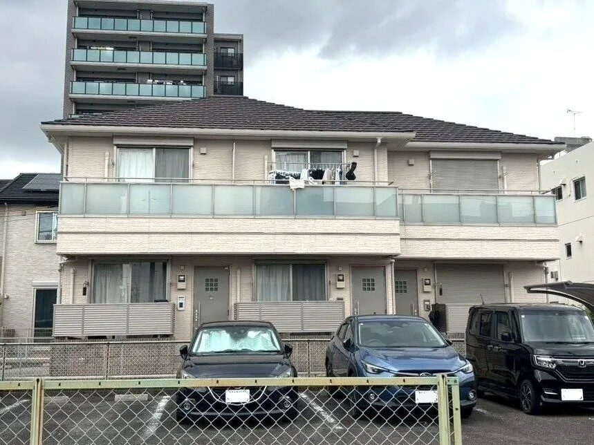 中川区 賃貸アパート 上品なアイボリーベージュへ 外壁塗装 施工例 外壁塗装 完成 イメージ