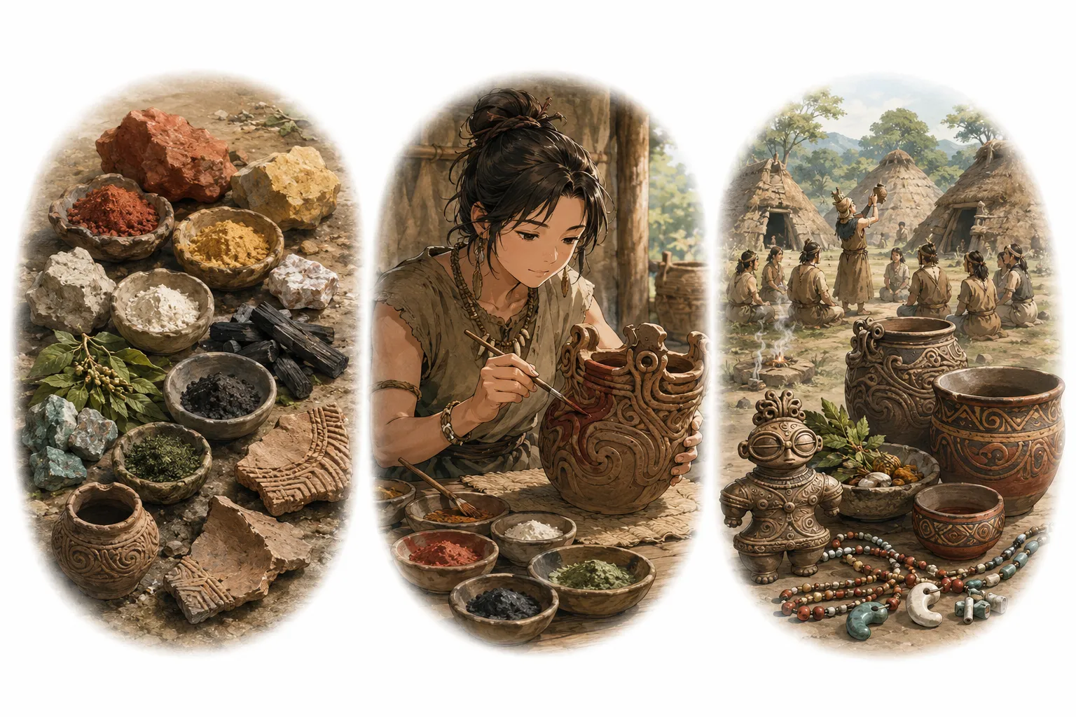 日本では、土・鉱物・植物の色が暮らしと信仰に根づきました イメージ