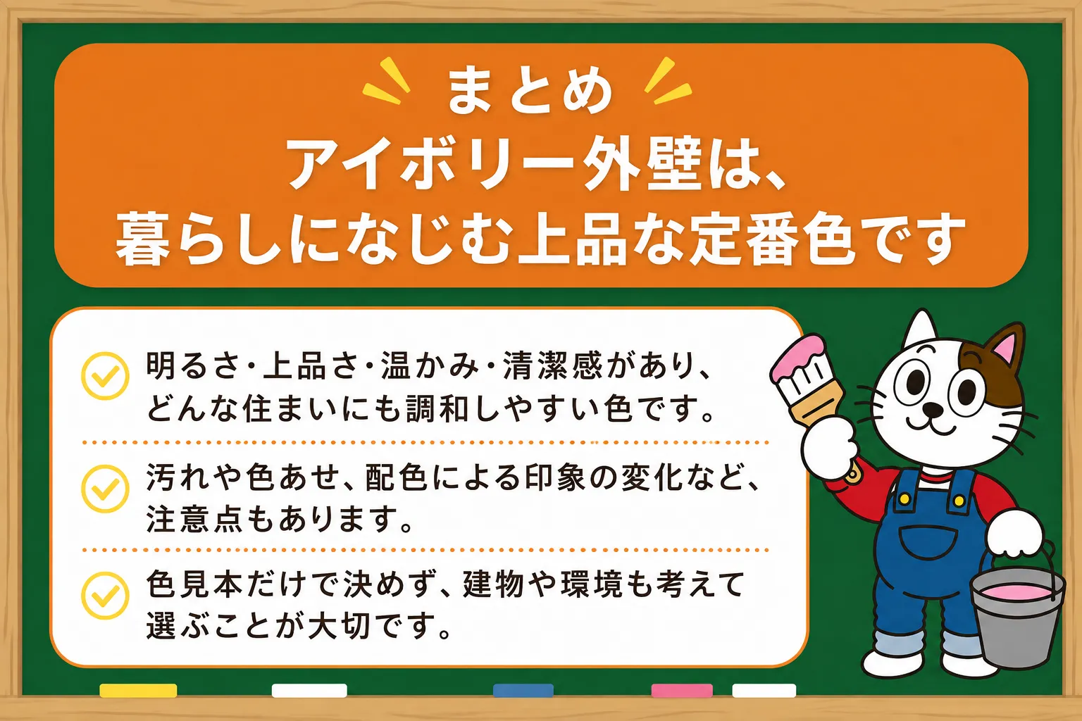 まとめ｜アイボリー外壁は、暮らしになじむ上品な定番色です　イメージ