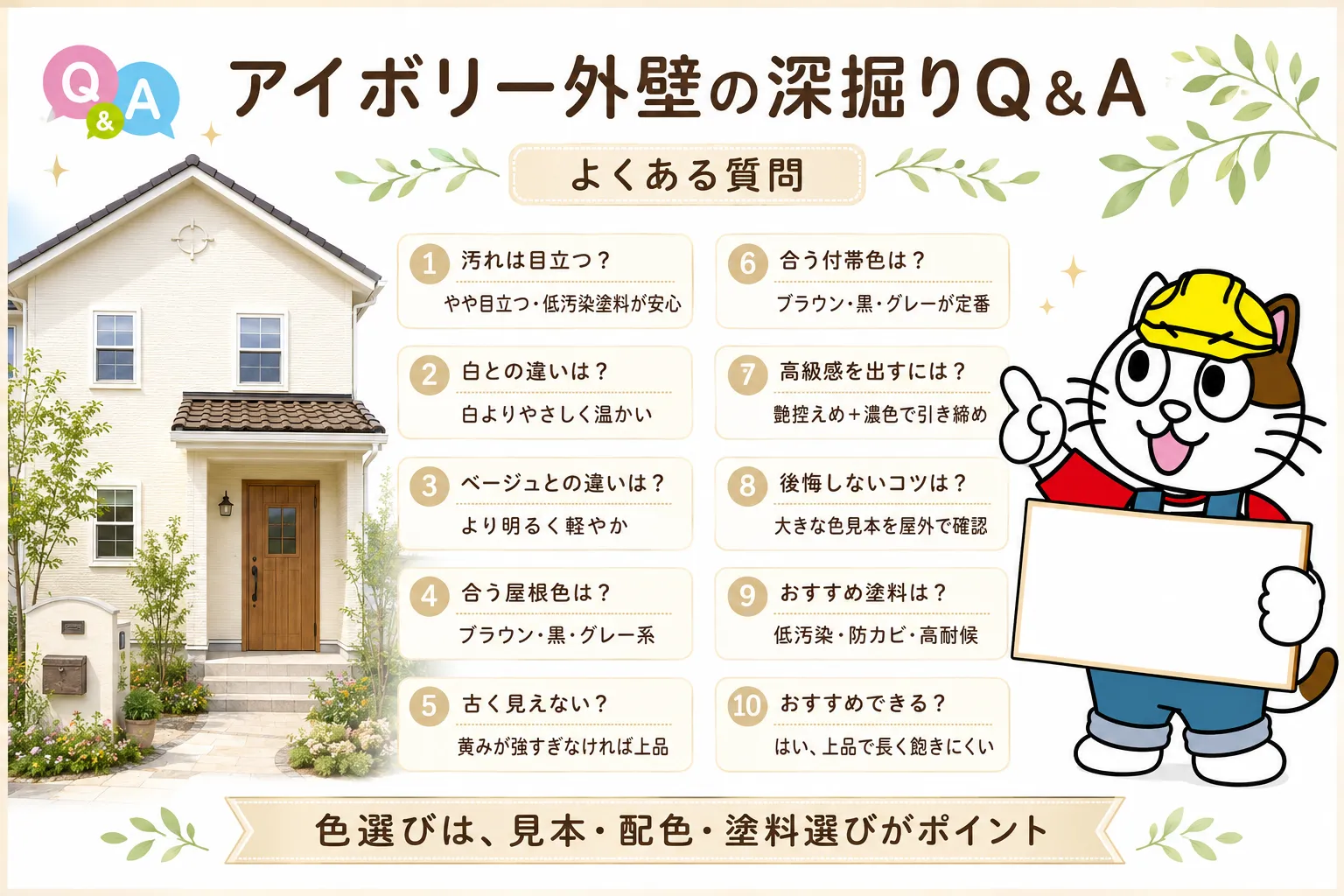アイボリー外壁の深掘りQ＆A　イメージ