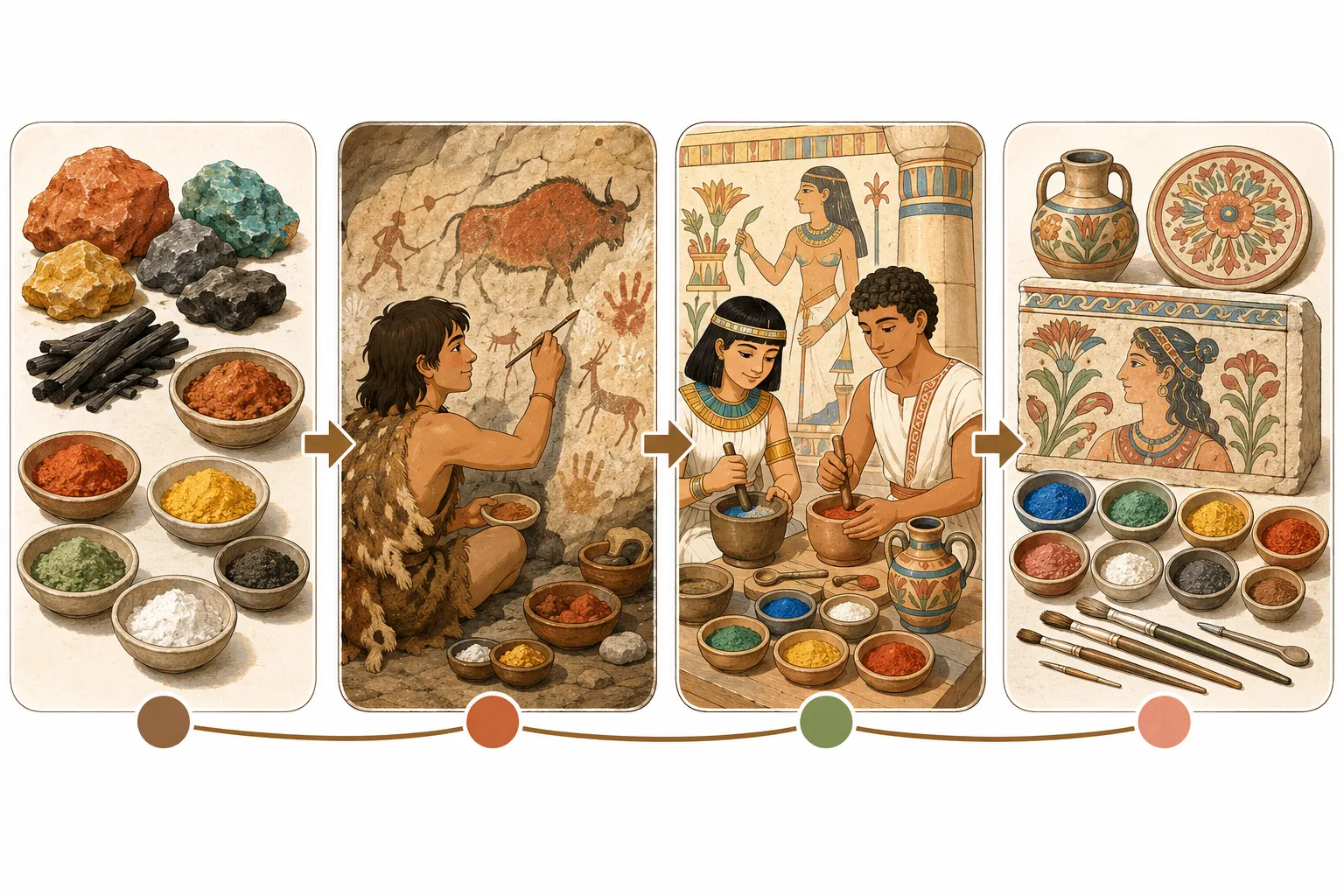 古代文明と顔料の発展 イメージ