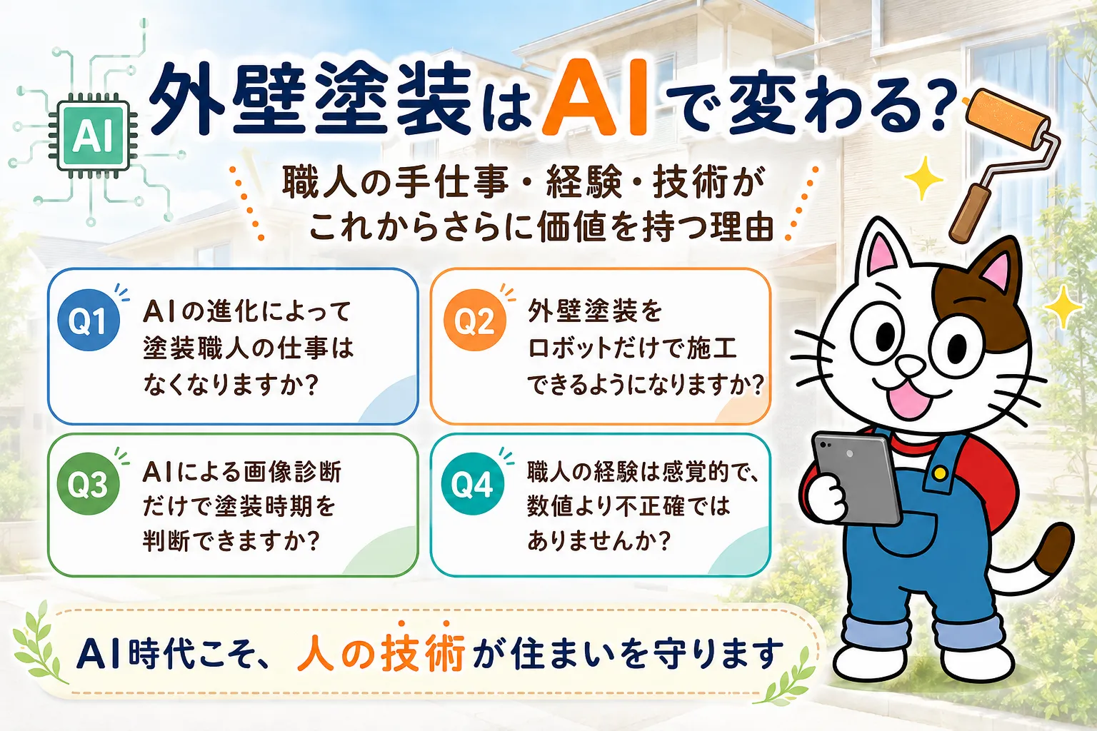 AI時代と外壁塗装職人についての深掘りQ＆A　イメージ