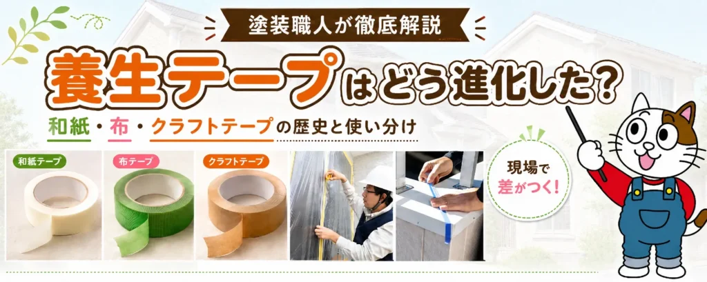 養生テープはどう進化した?和紙・布・クラフトテープの歴史と塗装現場の使い分け