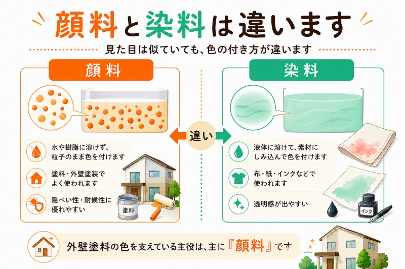 顔料と染料は違います　イメージ