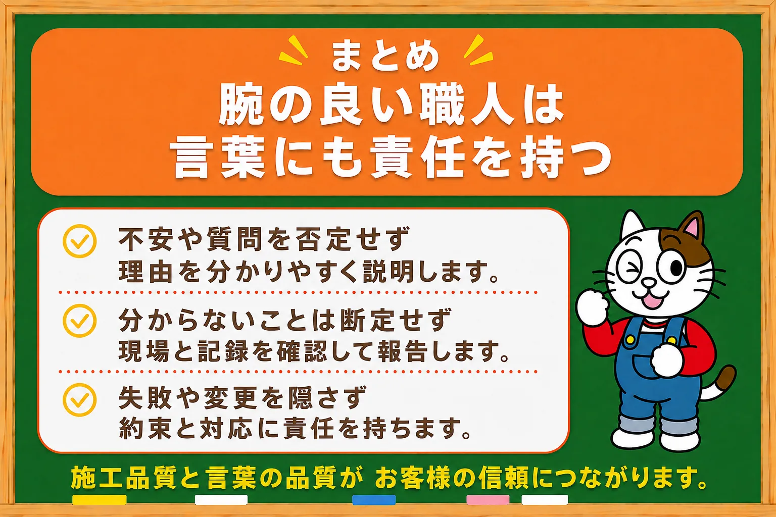 まとめ|腕の良い塗装職人は言葉にも責任を持つ イメージ