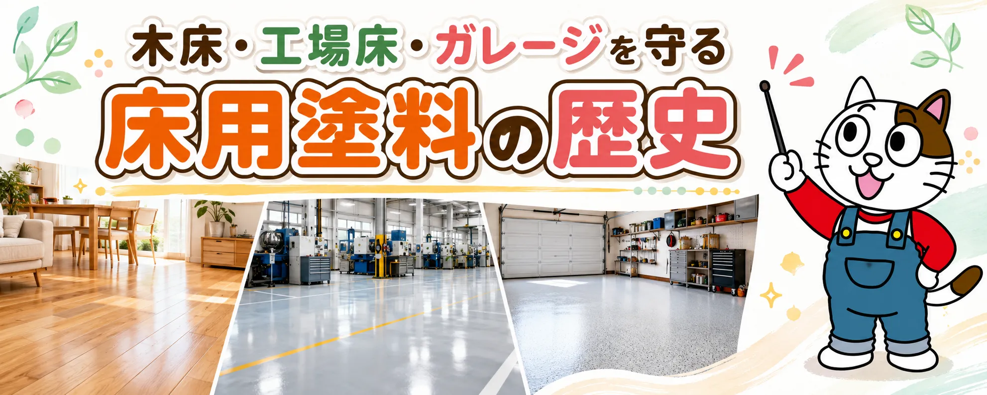 床用塗料の歴史と進化｜油性塗料からエポキシ・水性・高機能塗床まで　イメージ