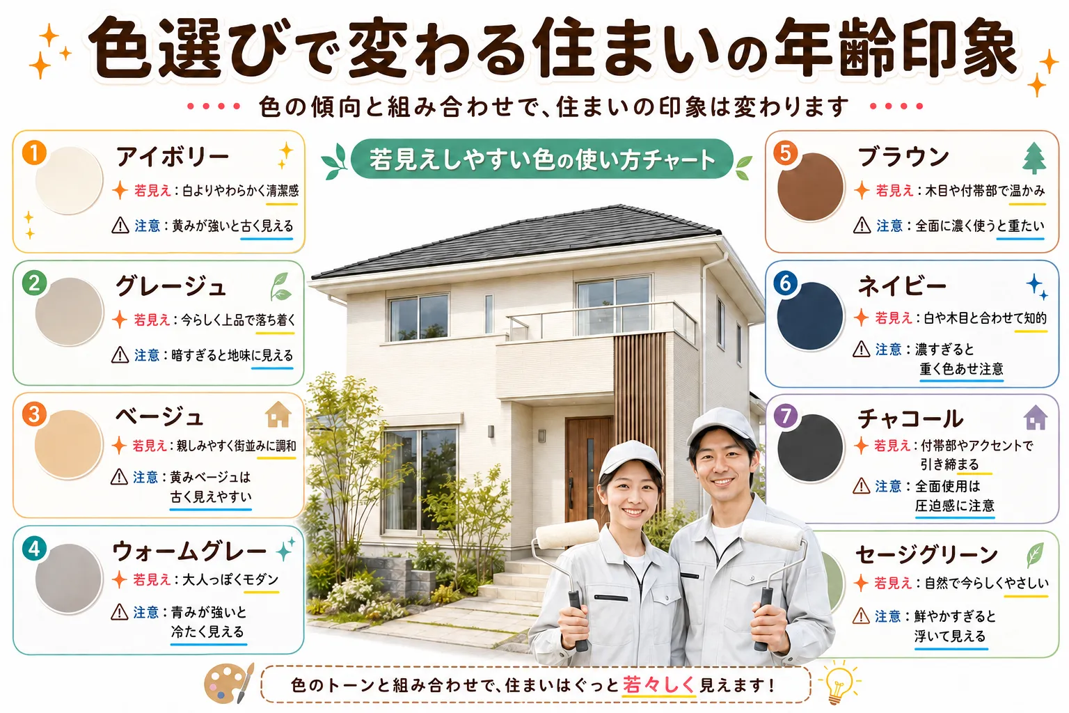 色選びで変わる住まいの年齢印象 イメージ