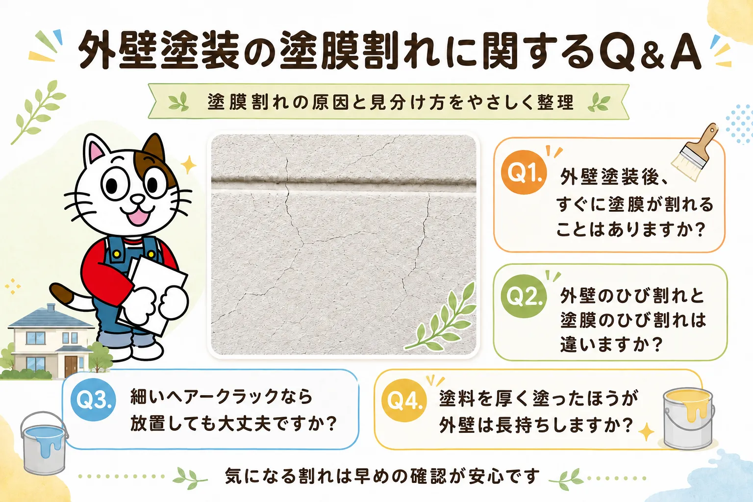 外壁塗装の塗膜割れに関するQ&A イメージ