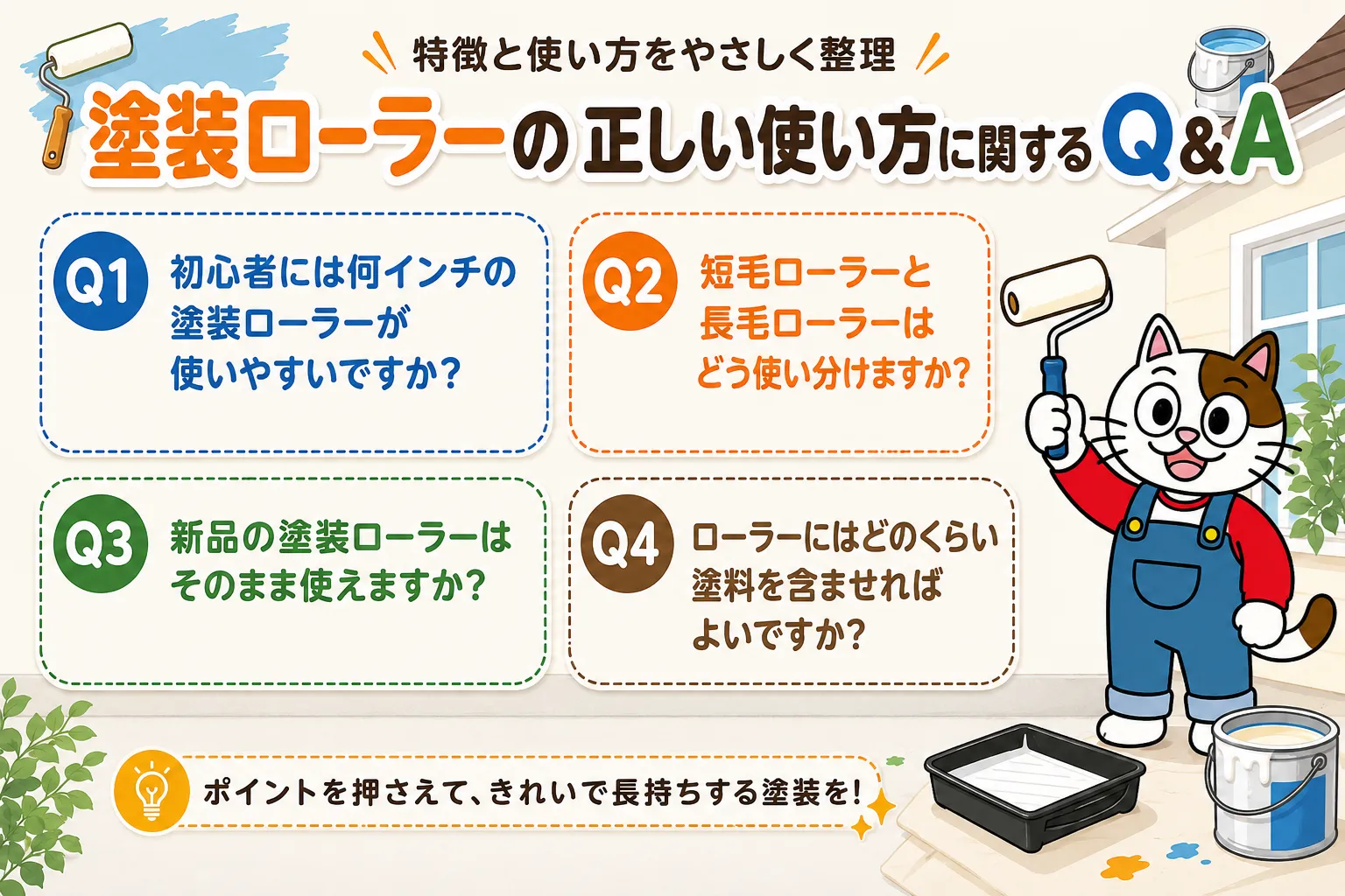 塗装ローラーの正しい使い方に関するQ&A イメージ
