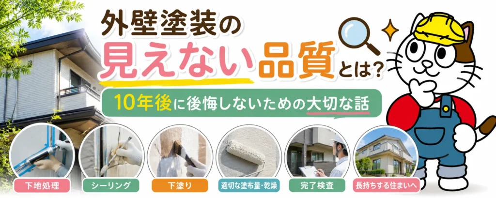 外壁塗装の見えない品質とは?|下地処理と細部の品質を塗装店が解説