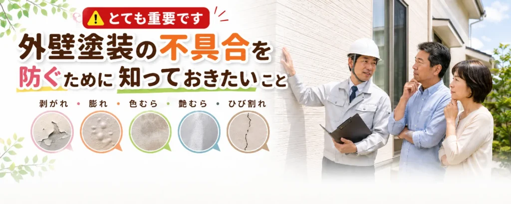 外壁塗装の不具合を防ぐために知っておきたいこと【とても重要です】