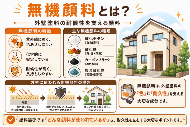 無機顔料とは？外壁塗料の耐候性を支える顔料　イメージ
