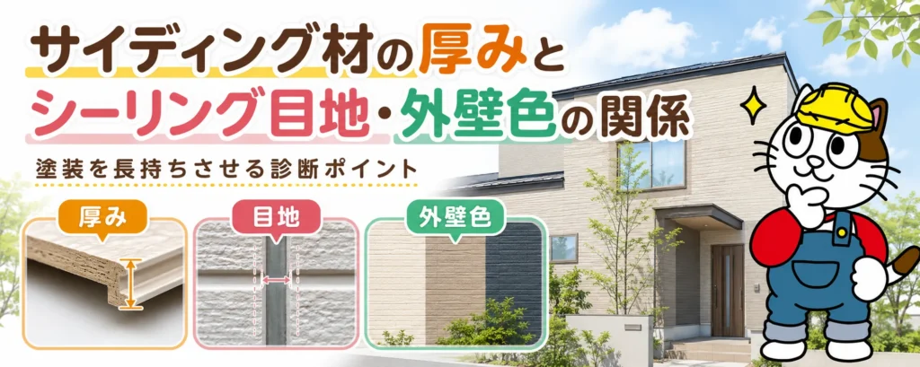 サイディング材の厚みとシーリング目地・外壁色の関係|塗装を長持ちさせる診断ポイント