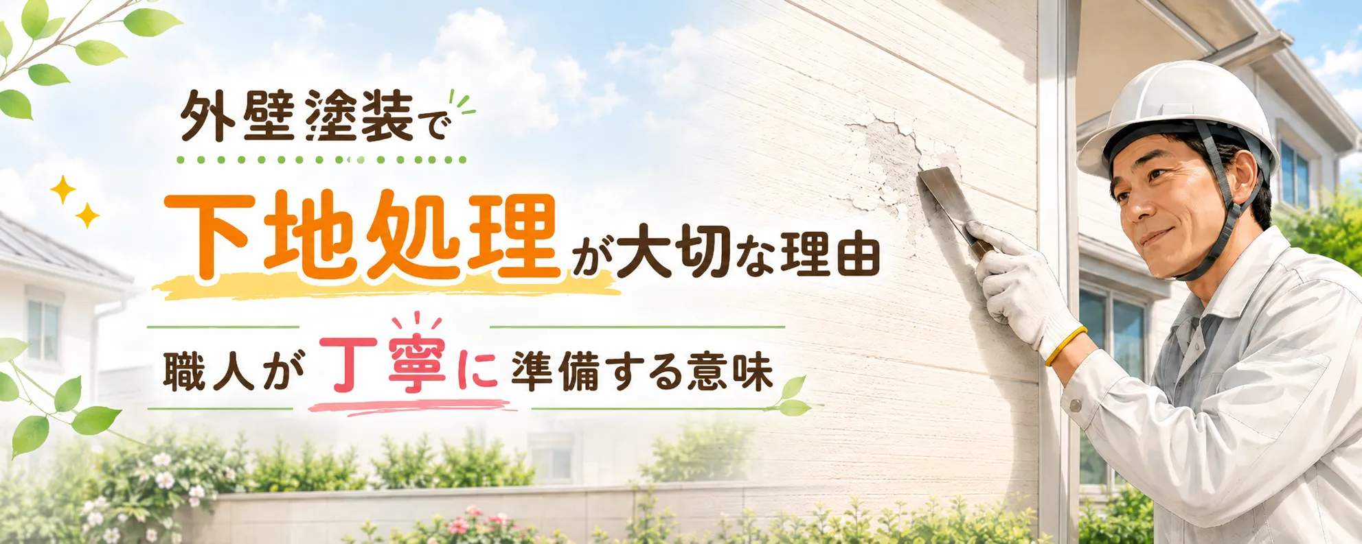 外壁塗装は塗る前が大切です｜下地処理で住まいの未来が変わります　イメージ