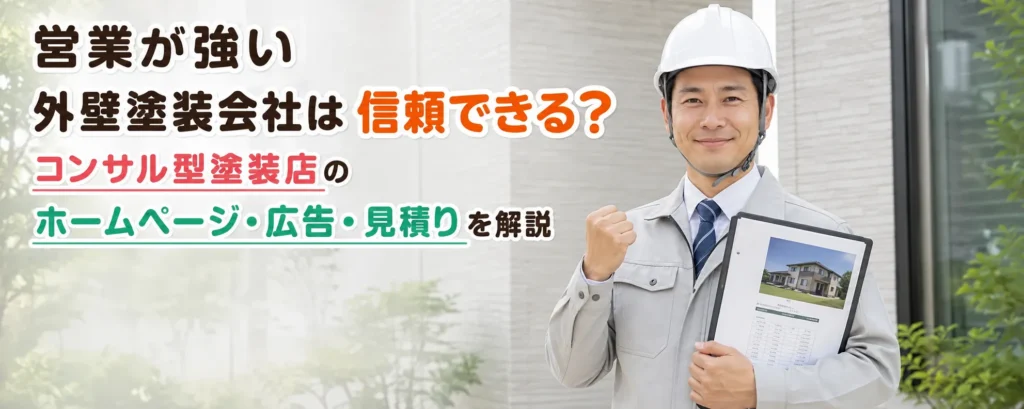 営業が強い外壁塗装会社は信頼できる？コンサル型塗装店のホームページ・広告・見積りを解説
