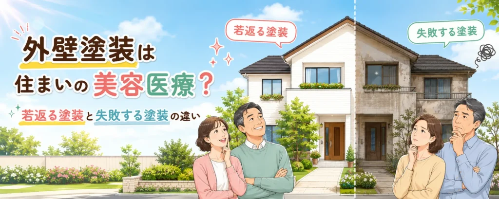 外壁塗装は住まいの美容医療？若返る塗装と失敗する塗装の違い