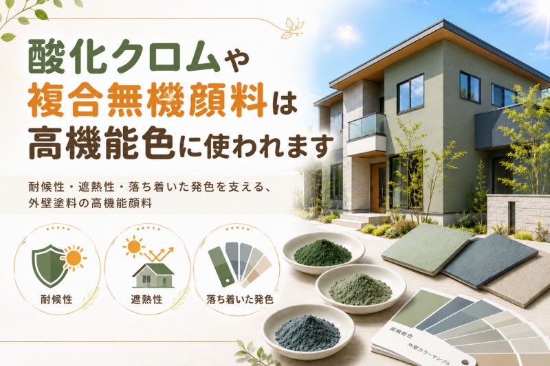 酸化クロムや複合無機顔料は高機能色に使われます　イメージ