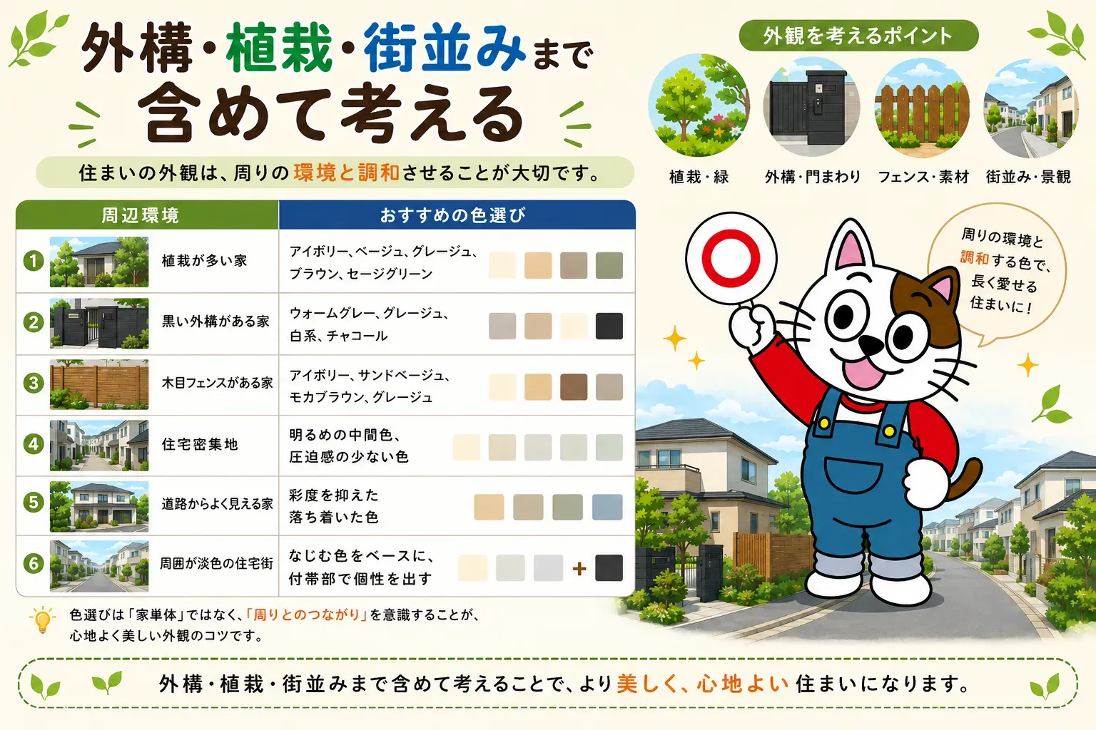 外構・植栽・街並みまで含めて考える　イメージ