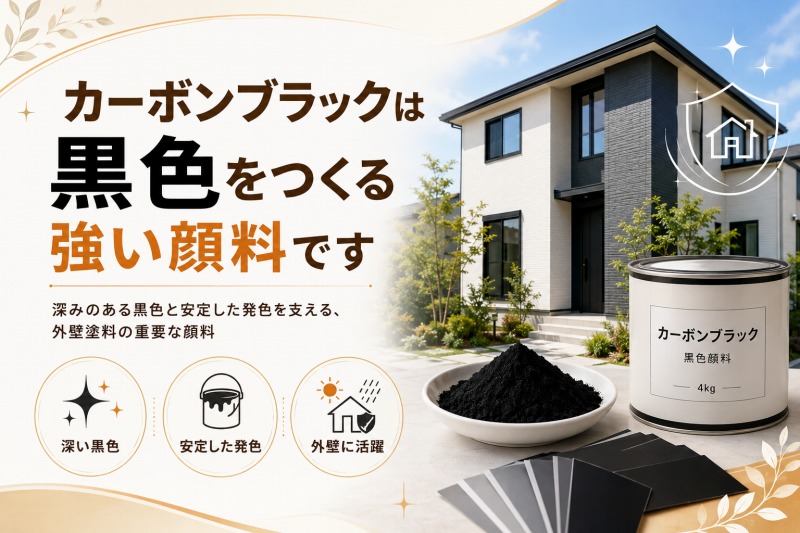カーボンブラックは黒色をつくる強い顔料です　イメージ