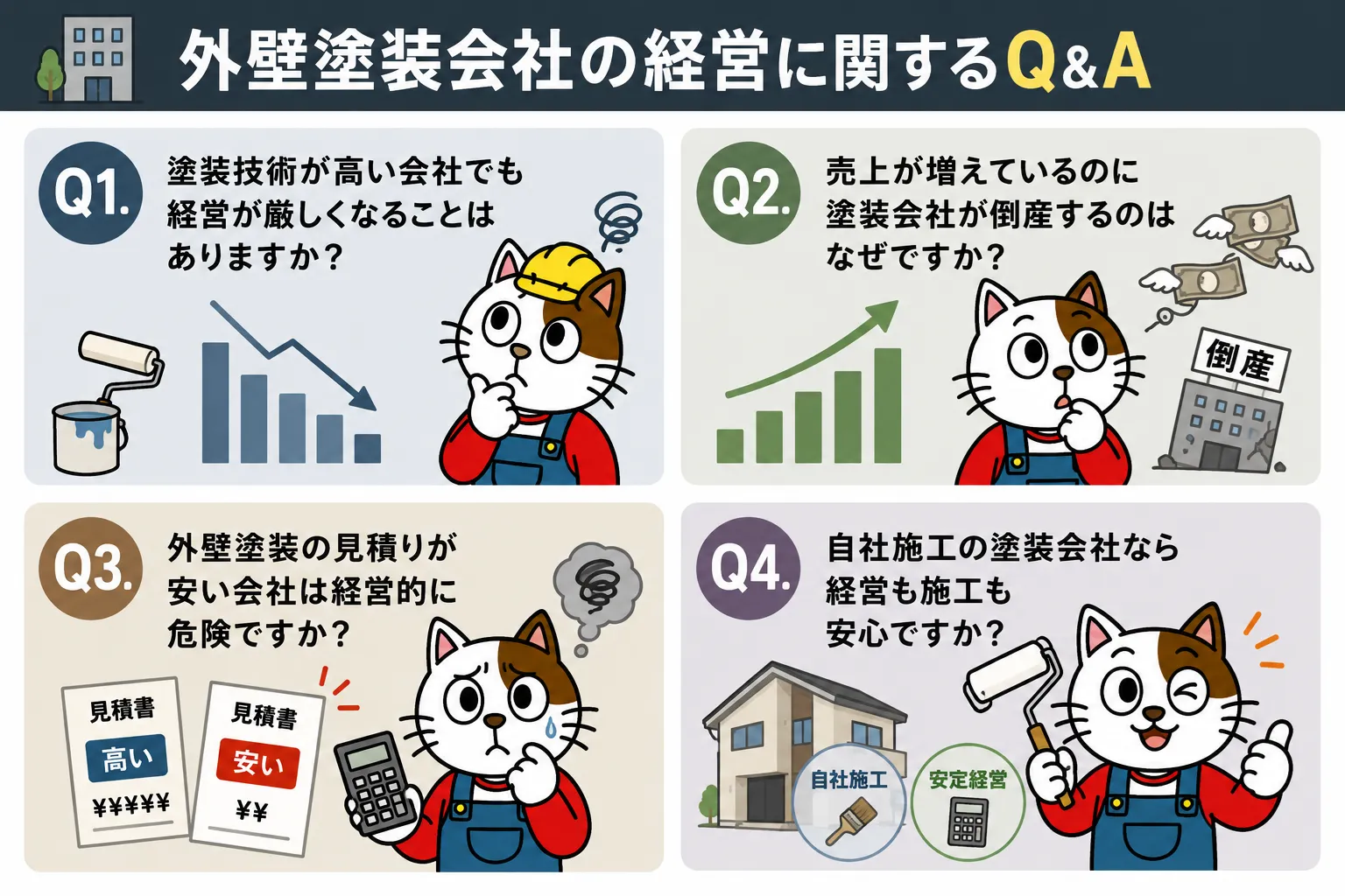 まとめ|良い外壁塗装を続けるには健全な経営が必要です イメージ