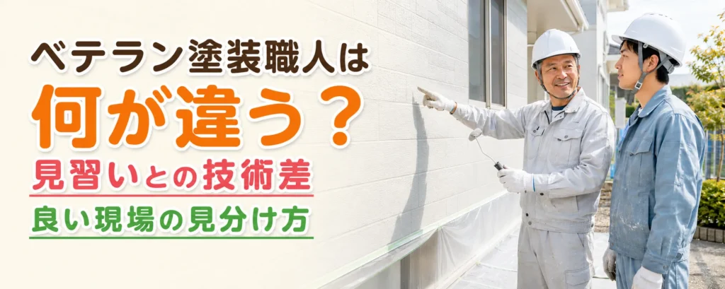 ベテラン塗装職人は何が違う？見習いとの技術差と良い塗装現場の見分け方