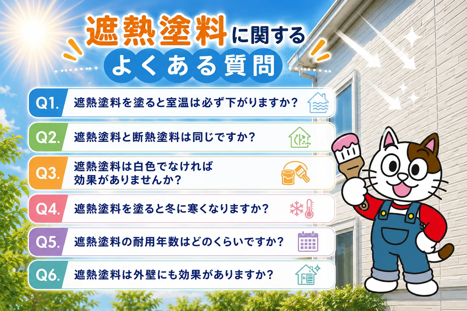 遮熱塗料に関するよくある質問 イメージ